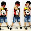 Set áo thun lạnh 3D quần jeans dễ thương cho bé trai BTB21755