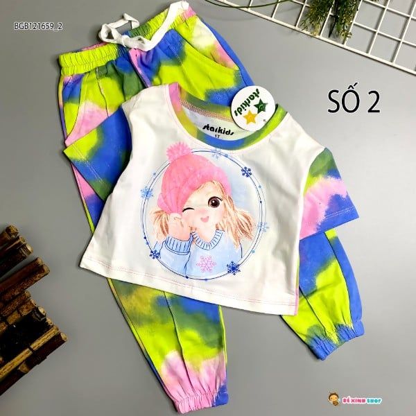 Set jogger loang màu dễ thương cho bé gái BGB121659