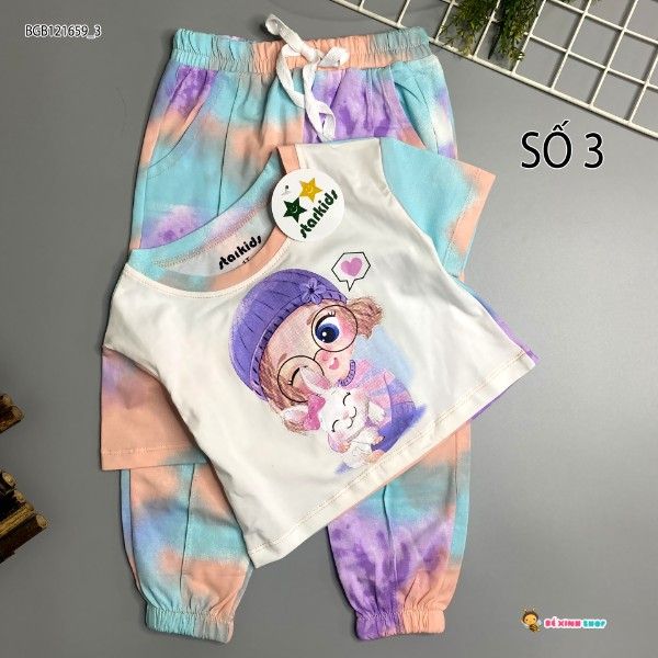 Set jogger loang màu dễ thương cho bé gái BGB121659