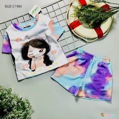 Bộ loang in bé gái dễ thương cho bé gái BGB121984