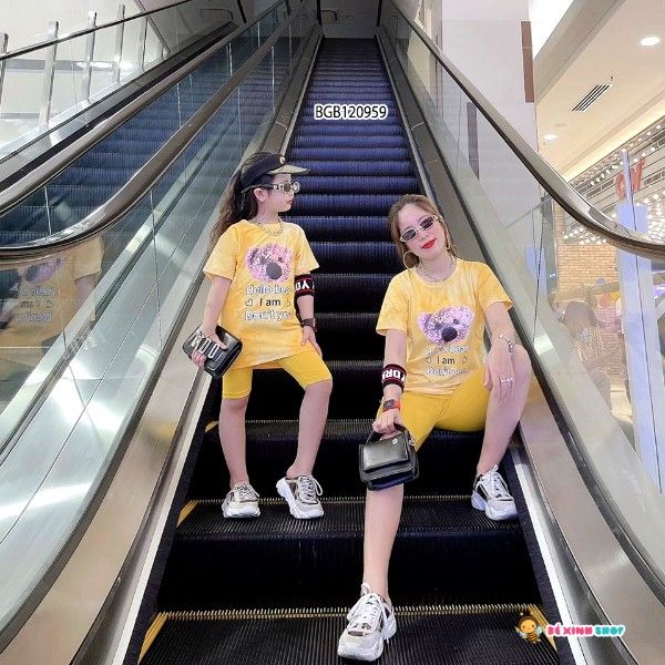 Set loang màu in gấu dễ thương cho bé gái BGB120958