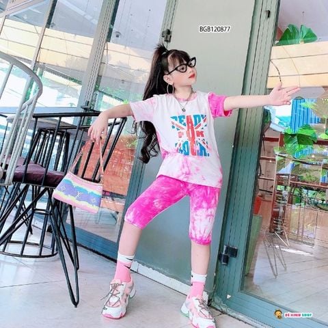 [XẢ KHO] Bộ loang màu in lá cờ dễ thương cho bé gái BGB120876