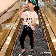 Set thể thao mặt cười dễ thương cho bé gái BGB120552