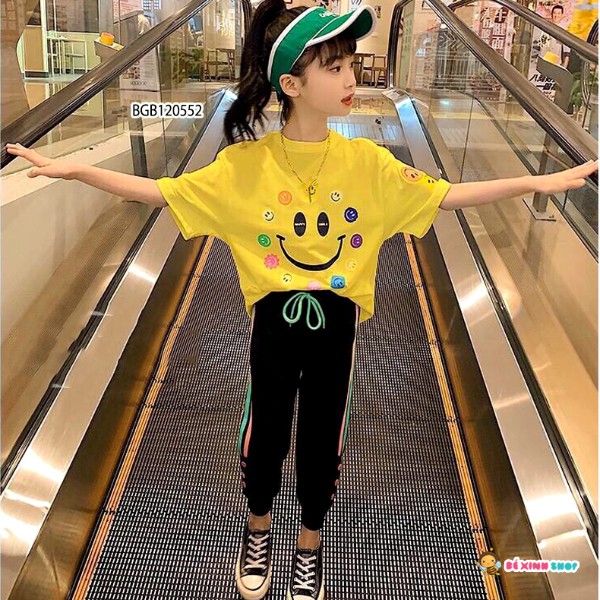 Set thể thao mặt cười dễ thương cho bé gái BGB120552