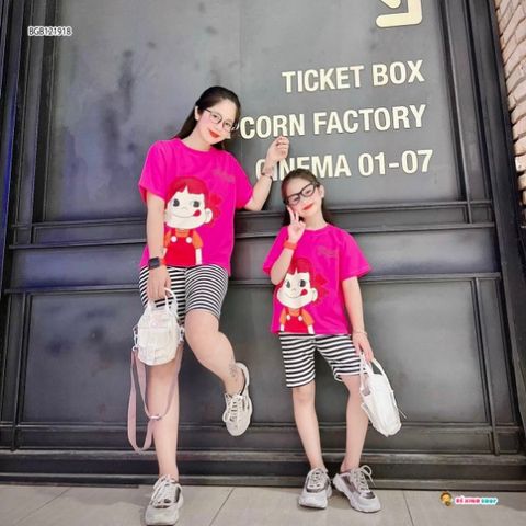 Set PEKO quần sọc mẹ bé dễ thương cho bé gái BGB121917