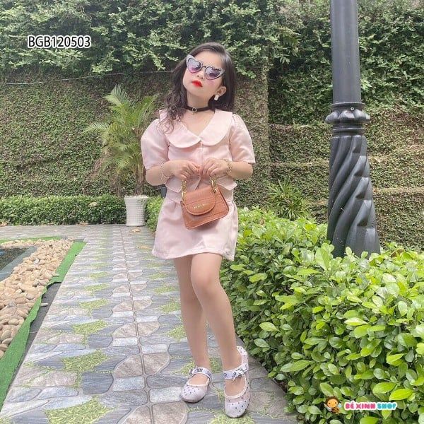 [XẢ KHO] Set phi cổ sen dễ thương cho bé gái BGB120502