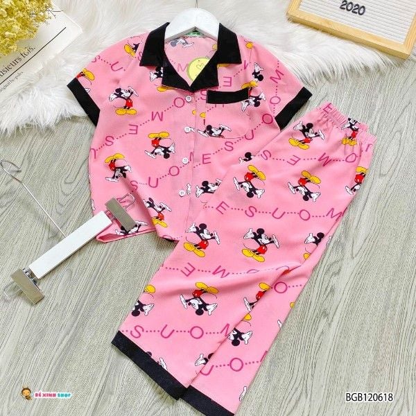 Set pijama Mickey dễ thương cho bé gái BGB120618