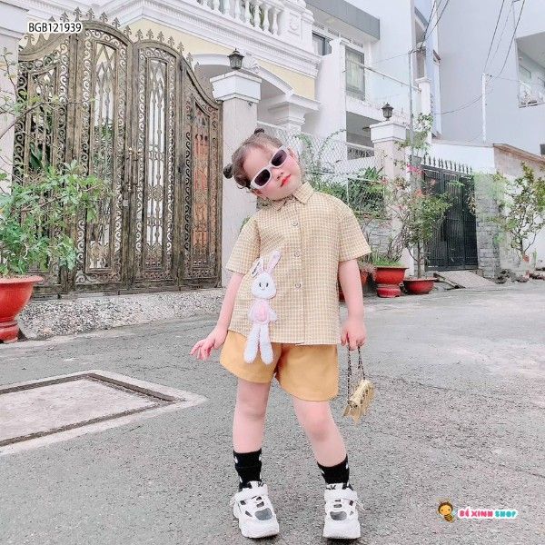 Set áo sơ mi thỏ dễ thương cho bé gái BGB121938