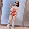 Set đùi QUẦN SỌC áo tay dài gấu dễ thương cho bé gái BGB121871
