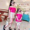 Set áo trễ vai quần Mango dễ thương cho bé gái BGB121711