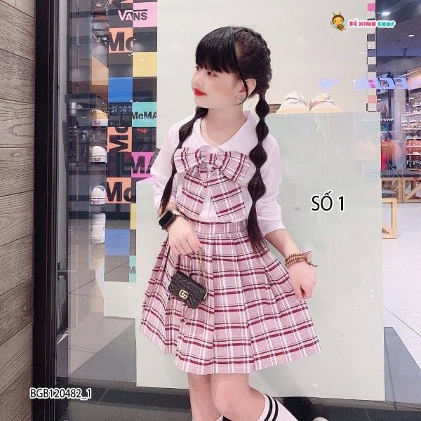 set đồ nữ đẹp chất cá tính dễ thương giá rẻ kẻ caro áo cộc tay chân váy BN  311237 Kèm Ảnh Thật giá sỉ giá bán buôn  Thị Trường Sỉ