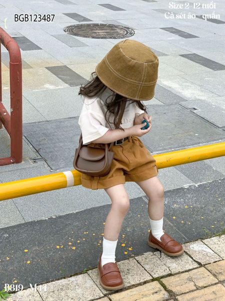[XẢ KHO] Set áo cotton quần kaki dễ thương cho bé gái BGB123487