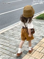 [XẢ KHO] Set áo cotton quần kaki dễ thương cho bé gái BGB123487