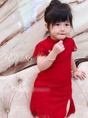 Sườn xám cách tân phối ren dễ thương cho bé gái đi chơi Lễ Tết BGB123137