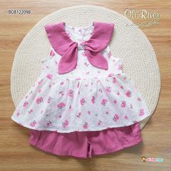 Set cổ bèo thắt nơ dễ thương cho bé gái BGB122098