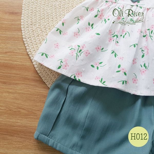 Set cổ bèo thắt nơ dễ thương cho bé gái BGB122098