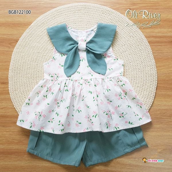 Set cổ bèo thắt nơ dễ thương cho bé gái BGB122098