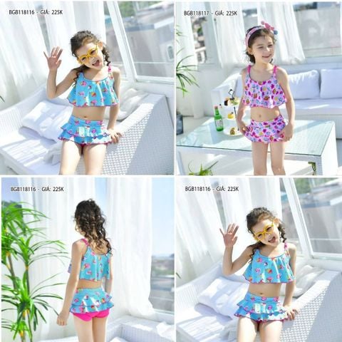 Set bơi 2 mảnh hoạt hình và hoa dễ thương cho bé gái BGB119924