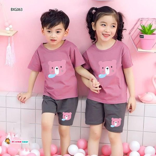 Bộ thun in hình cho bé trai & bé gái BXG062