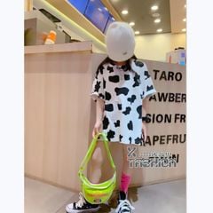 [XẢ KHO] Đầm form rộng in bò sữa BXG024