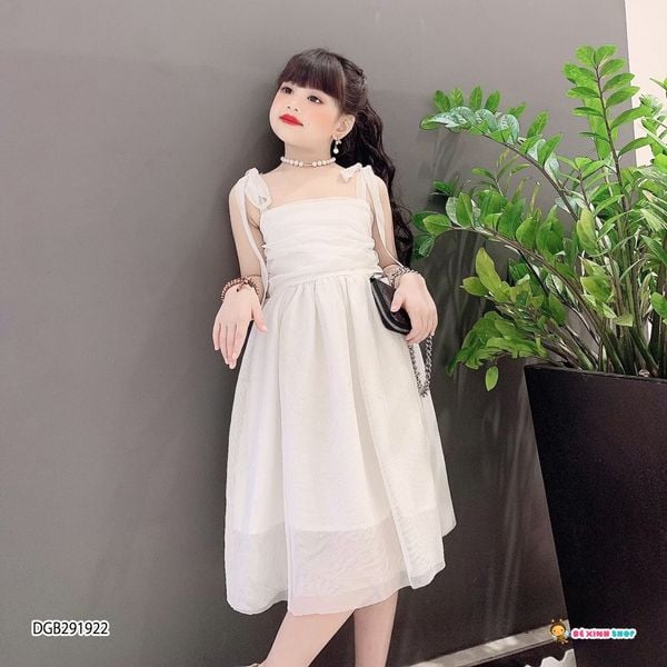 [XẢ KHO] Đầm dây kim tuyến phối nơ dễ thương cho bé gái DGB291920