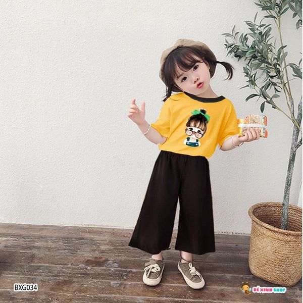 [XẢ KHO] Bộ bé gái quần ống rộng dễ thương cho bé GÁI BXG034