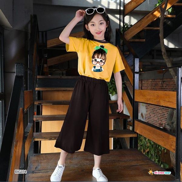 [XẢ KHO] Bộ bé gái quần ống rộng dễ thương cho bé GÁI BXG034