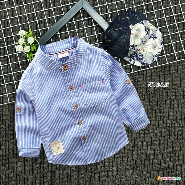 [XẢ KHO] Áo sơ mi sọc tay nút cho bé trai ATB196397