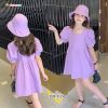 Đầm cổ vuông kèm nón dễ thương cho bé gái DGB191658