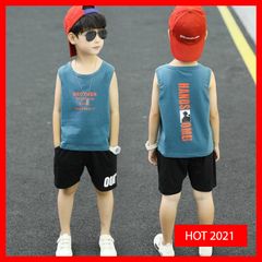 [XẢ KHO] Bộ sát nách in hình chữ bé trai cộc tay BXG048