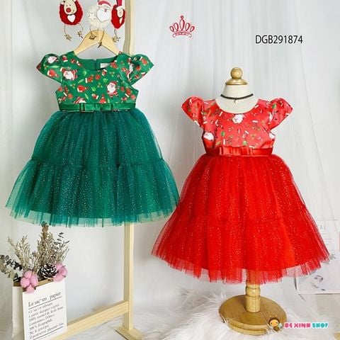 Đầm noel phối lưới dễ thương cho bé gái DGB291874