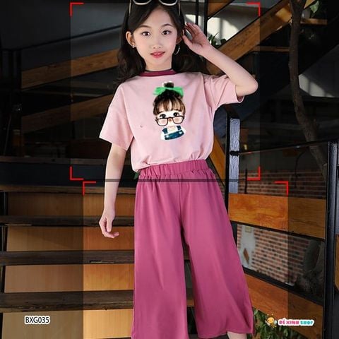 [XẢ KHO] Bộ bé gái quần ống rộng dễ thương cho bé GÁI BXG034