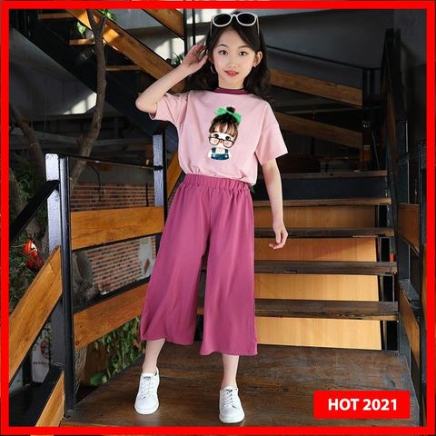 [XẢ KHO] Bộ bé gái quần ống rộng dễ thương cho bé GÁI BXG034