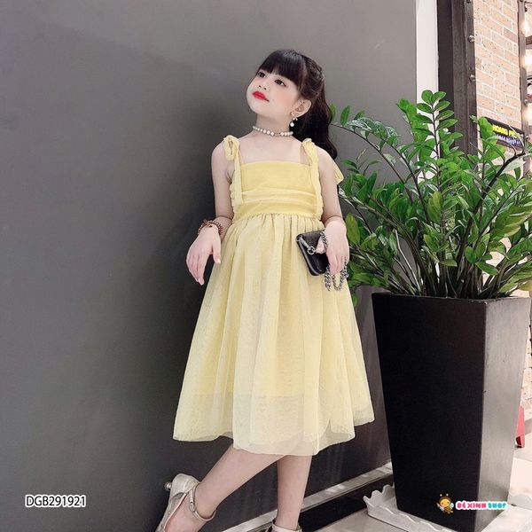 [XẢ KHO] Đầm dây kim tuyến phối nơ dễ thương cho bé gái DGB291920