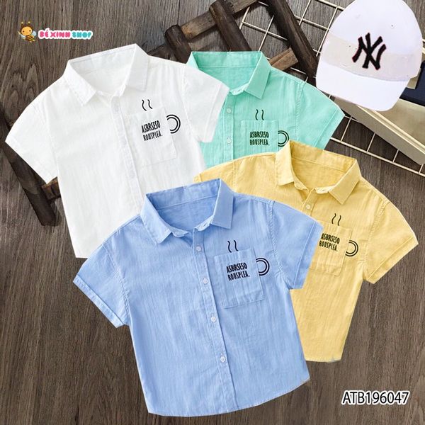 [XẢ KHO] Áo sơ mi cafe dễ thương cho bé trai ATB196047