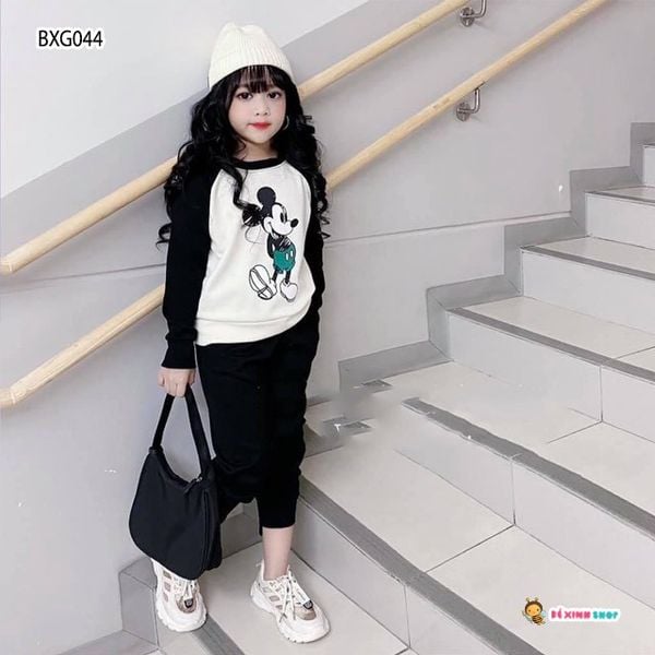 [XẢ KHO] Bộ dài tay thu đông Mickey dễ thương cho bé trai & bé gái BXG044