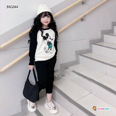 [XẢ KHO] Bộ dài tay thu đông Mickey dễ thương cho bé trai & bé gái BXG044