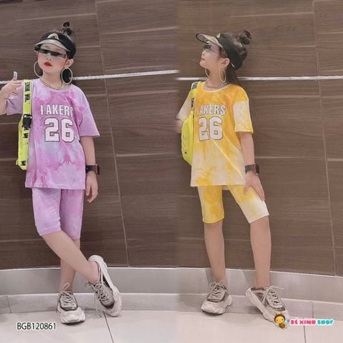 [XẢ KHO] Bộ thun lửng loang màu số 26 dễ thương cho bé gái BGB120860