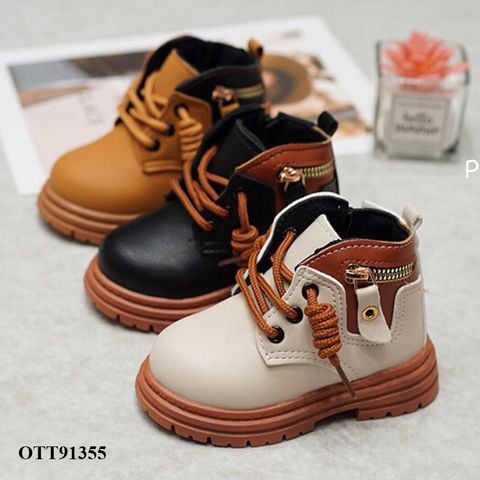 Giày boot phối màu đế nâu cực cá tính cho bé OTT91355