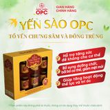  TPBS. YẾN SÀO OPC - TỔ YẾN CHƯNG SÂM VÀ ĐÔNG TRÙNG (Hộp 6 lọ) 