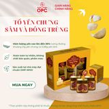  TPBS. YẾN SÀO OPC - TỔ YẾN CHƯNG SÂM VÀ ĐÔNG TRÙNG (Hộp 6 lọ) 