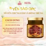  TPBS. YẾN SÀO OPC - TỔ YẾN CHƯNG SÂM VÀ ĐÔNG TRÙNG (Hộp 6 lọ) 