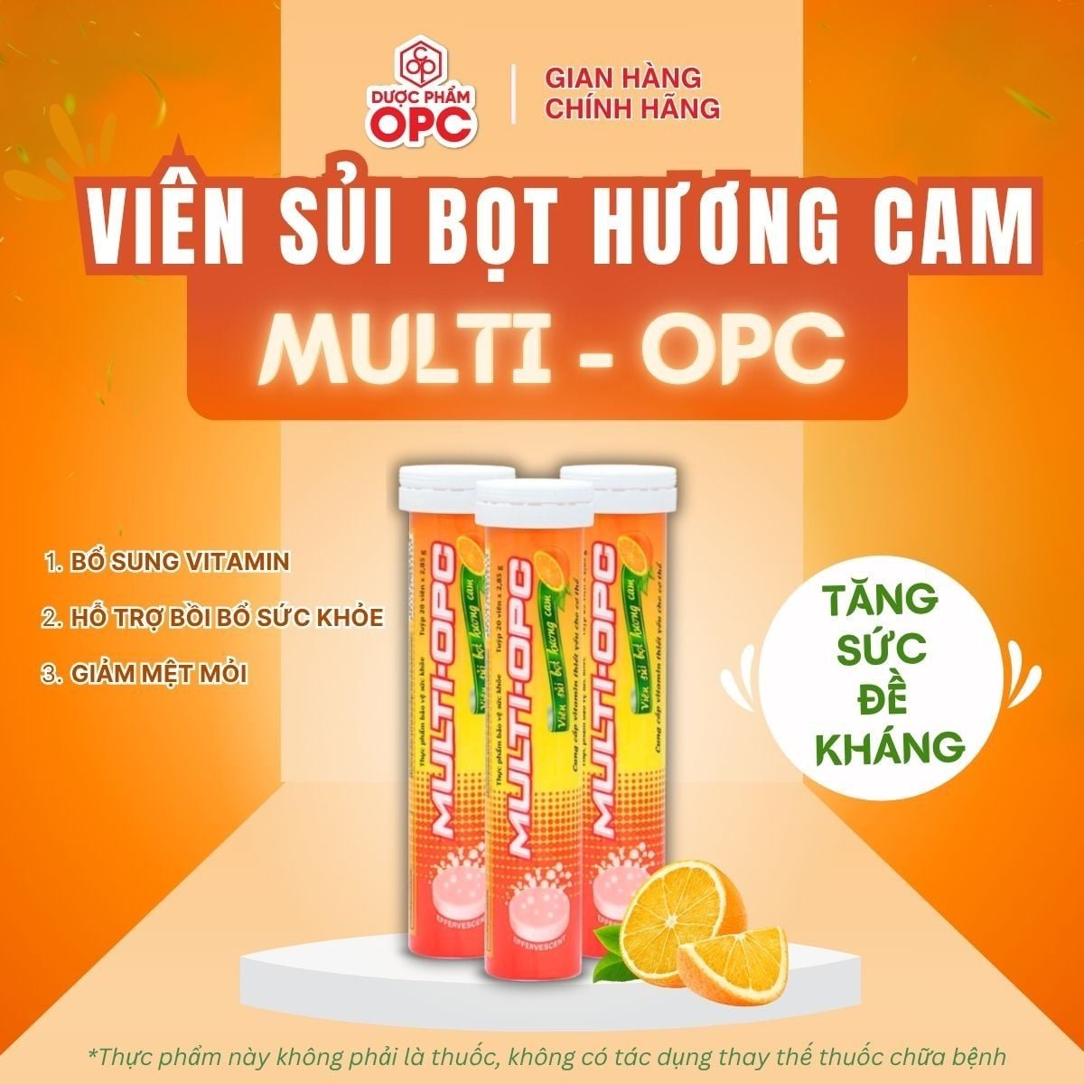  TPBVSK Viên sủi bọt hương cam MULTI - OPC® 