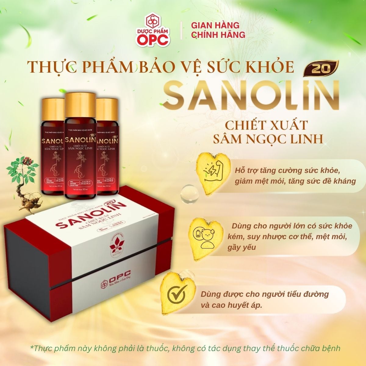  SANOLIN 20 - Chiết xuất Sâm Ngọc Linh 