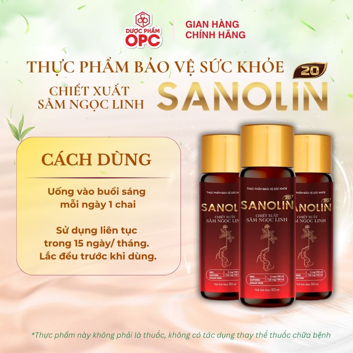  SANOLIN 20 - Chiết xuất Sâm Ngọc Linh 