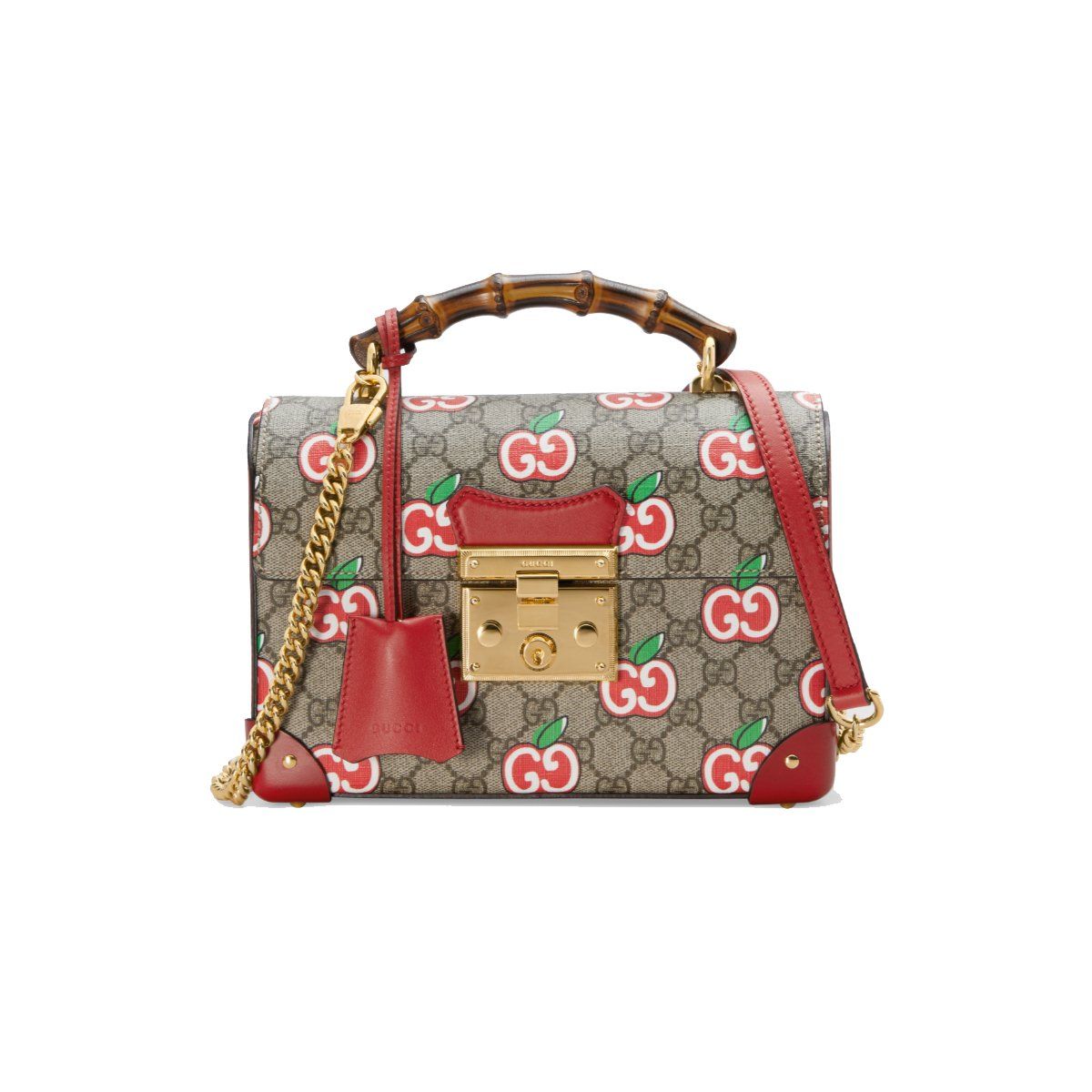 Túi Gucci Women Padlock Small Bamboo Shoulder Bag GG Apple Print –  7thkingdom