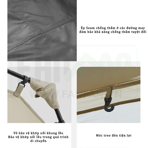 Lều Glamping tự bung 3 - 4 người Naturehike Village 5.0 CNK2300ZP022