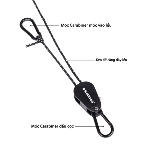 Dây căng lều/ tăng chống gió Blackdog CBD2300PJ014 (tăng chỉnh bằng ròng rọc)
