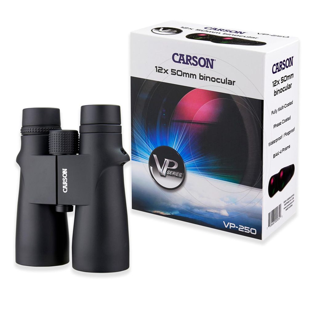 Ống nhòm chống nước Carson VP Series 12x50mm Full Sized Waterproof High Definition Binoculars VP-250