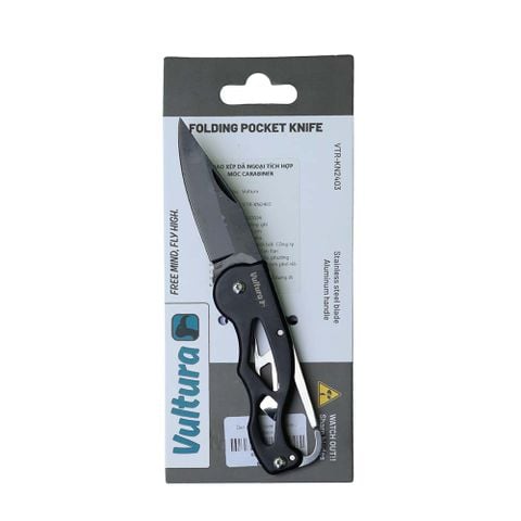 Dao xếp dã ngoại tích hợp móc Carabiner Vultura VTR-KN2403